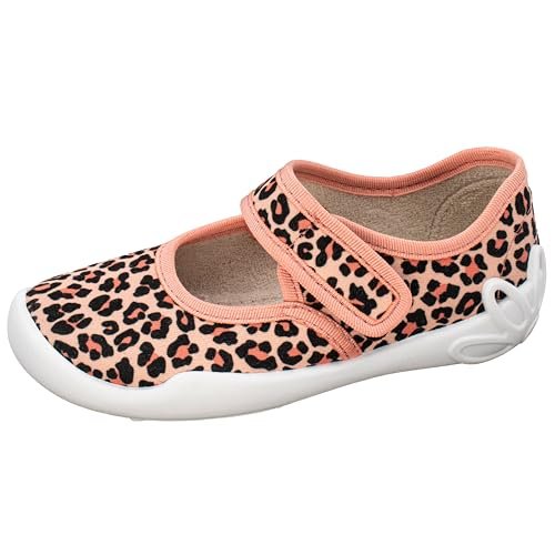 Fischer Markenschuh Dziewczęce kapcie z rzepem, balerina w stylu Leo