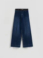 Spodnie damskie - Reserved - Jeansy z paskiem - niebieski - miniaturka - grafika 1