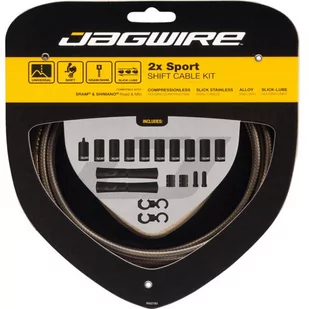 Jagwire Jagwire 2X Sport Shift Linka przerzutki - zestaw do Shimano/SRAM, carbon silver  2021 Linki przerzutki i pancerze 18020210 - Części rowerowe - miniaturka - grafika 1