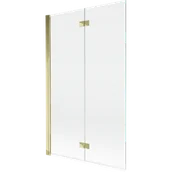 Parawany nawannowe - Mexen Mist parawan nawannowy 2-skrzydłowy lewy 110 x 150 cm, transparent, złoty - 8A9-110-002-50-00-L - miniaturka - grafika 1