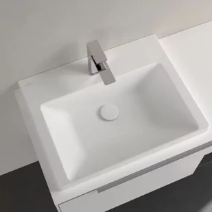Villeroy & Boch Subway 3.0 Umywalka wpuszczana w blat 60x47 cm bez przelewu jeden otwór na baterię biały mat z powłoką CeramicPlus 4A706LRW - Umywalki - miniaturka - grafika 1