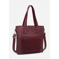 Torebki damskie - Duża Pojemna Torebka Damska Czerwona Shopper A4 LUIGISANTO Z Zamszem - miniaturka - grafika 1