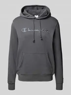 Bluzy męskie - Bluza z kapturem i kieszenią kangurką - miniaturka - grafika 1