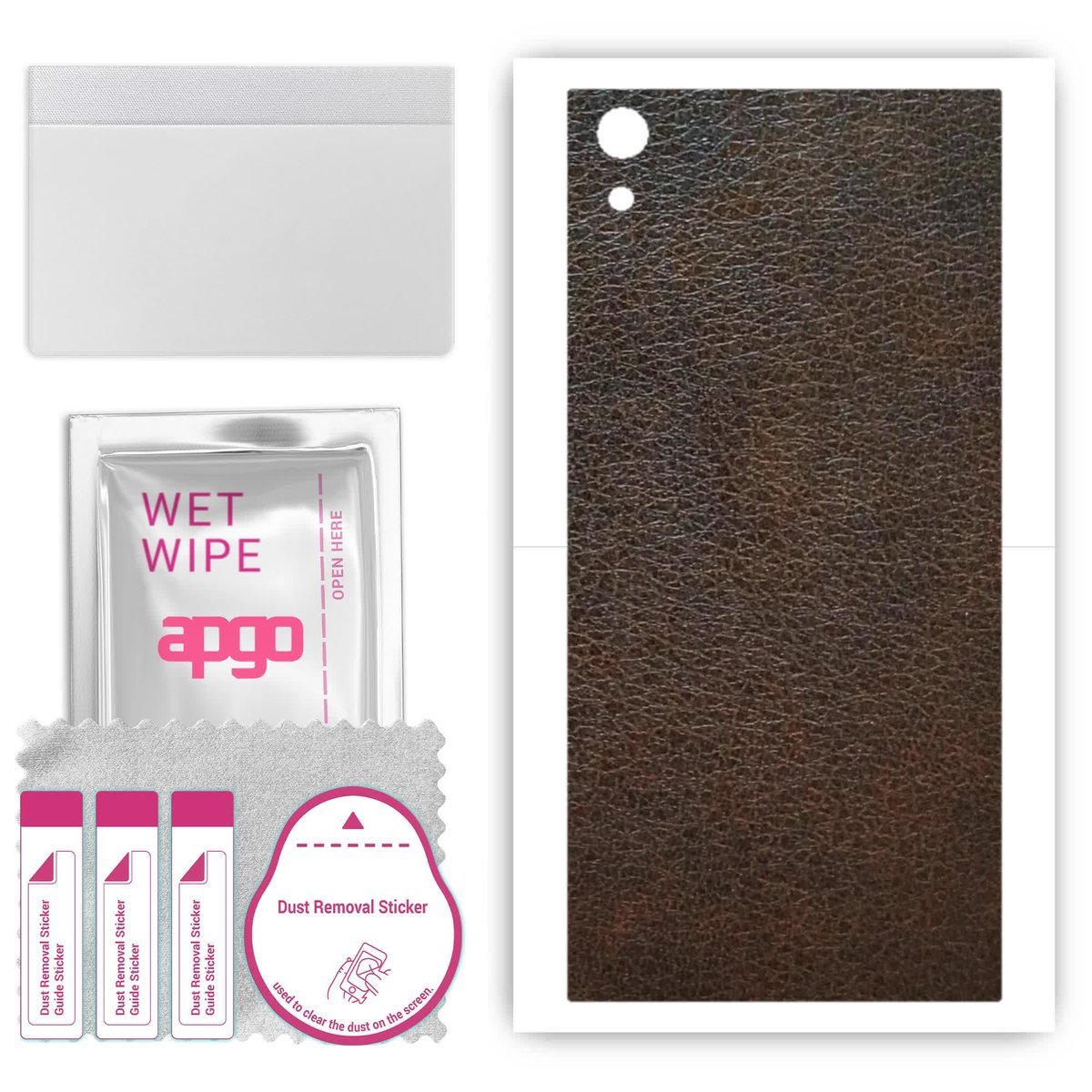 Folia naklejka skórka strukturalna na TYŁ do Sony Xperia XA1 Ultra - Skóra Brązowa - apgo SKINS