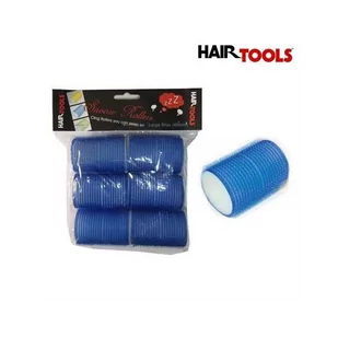 HAIR TOOLS Wałki Z Gąbką Niebieskie 40mm 6szt - Wałki do włosów - miniaturka - grafika 1