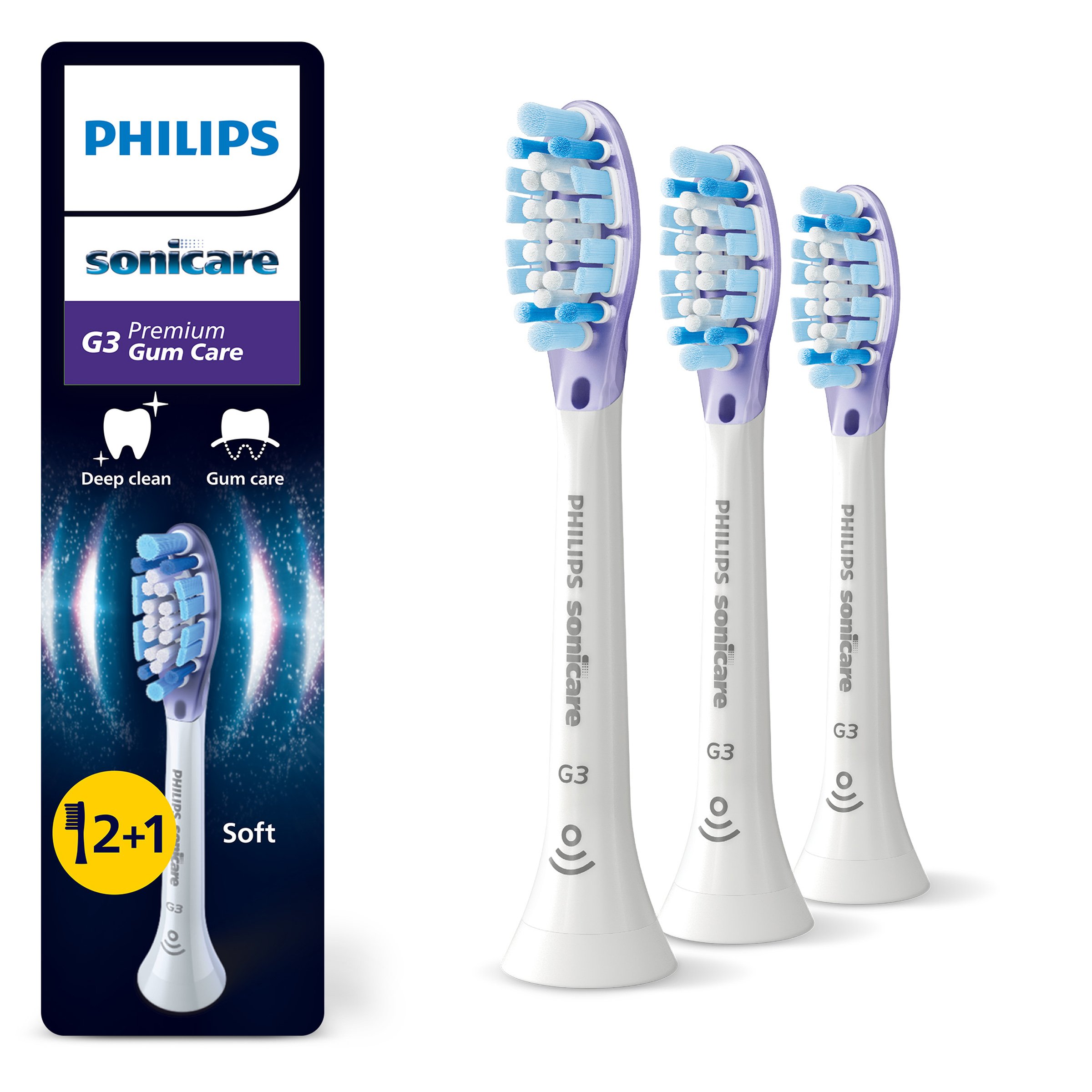 Philips Sonicare Końcówki G3 Premium Gum Care HX9053/87 białe 2+1 gratis