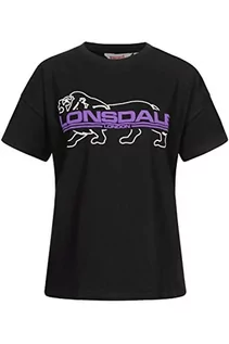 Koszulki i topy damskie - Lonsdale Cullaloe T-shirt damski, czarny/fioletowy/biały, XL - grafika 1