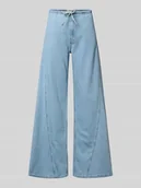 Spodnie damskie - Jogpants z niskim stanem i szeroką nogawką - miniaturka - grafika 1