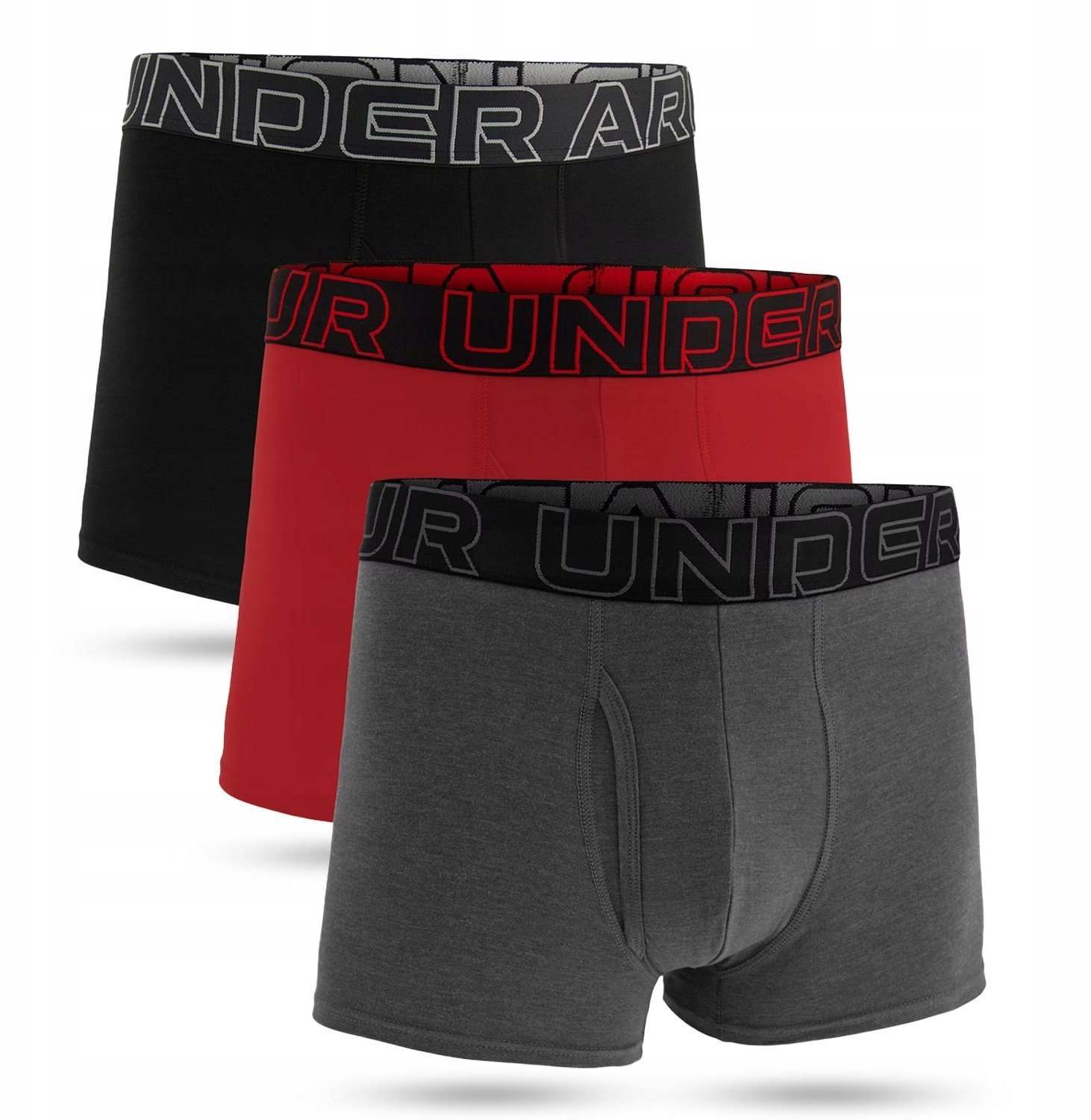 Under Armour Bokserki męskie UNDER ARMOUR Czarne - Czerwone - 3 PAK Performance S