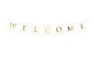 Wesele i ślub - Party Deco Baner Welcome, biały - 95 cm - 1 szt. GRL70-008 - miniaturka - grafika 1
