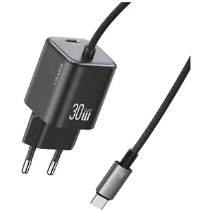 Ładowarka sieciowa USAMS JC Series CC264 30W GaN Mini Fast Charger 2xUSB-C czarny - Ładowarki do telefonów - miniaturka - grafika 1