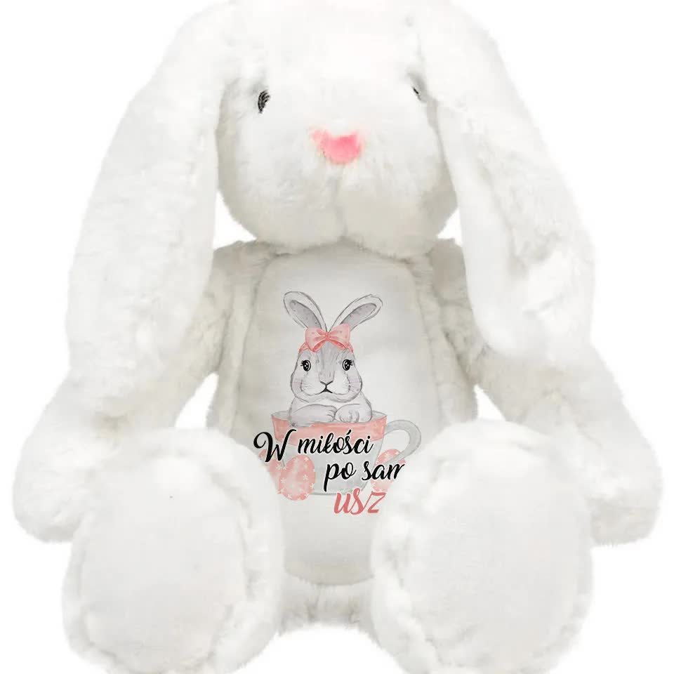 Miś Maskotka KRÓLIK Króliczek Miłość Po Uszy Wzory