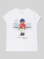 Koszulki dla dziewczynek - T-shirt z nadrukiem z motywem i okrągłym dekoltem - miniaturka - grafika 1