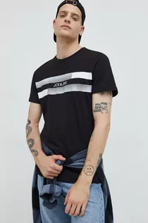 Koszulki męskie - Jack & Jones t-shirt bawełniany kolor czarny z nadrukiem - grafika 1