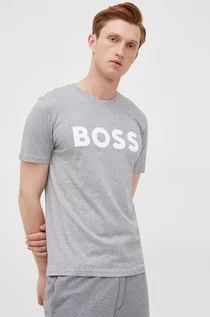 Koszulki męskie - Hugo Boss t-shirt bawełniany CASUAL kolor szary z nadrukiem - - grafika 1