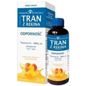 Witaminy i minerały - Domowa Apteczka Tran z Rekina, smak mango i brzoskwinia, 250 ml - miniaturka - grafika 1