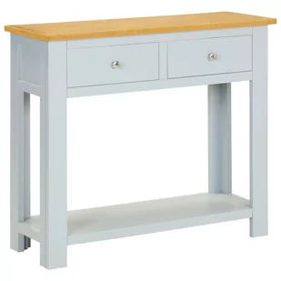 vidaXL Stolik konsola, 83 x 30 x 73 cm, lite drewno dębowe vidaXL - Konsole i sekretarzyki - miniaturka - grafika 1
