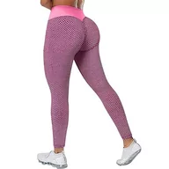 Legginsy - EULLA Legginsy damskie, różowo czerwony, M - miniaturka - grafika 1