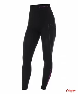 Spodnie sportowe damskie - Spodnie Brubeck LE11870A Thermo damskie czarno/różowe - grafika 1