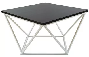 Stolik kawowy Curved 60 cm biało czarny 10-1568-60-WB-MDF - Ławy i stoliki kawowe - miniaturka - grafika 1