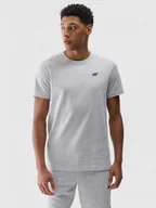 Koszulki sportowe męskie - Męski t-shirt basic 4F 4FWMM00TTSHM2256 - szary - miniaturka - grafika 1