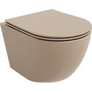 Miski WC - Mexen Lena Miska Wc Rimless Z Deską Wolnoopadającą Slim, Duroplast, Cappuccino Mat - 30224064 - miniaturka - grafika 1