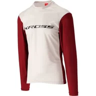 Koszulki rowerowe - Koszulka rowerowa KROSS Hyde Long Sleeve (rozmiar S) Czerwono-biały - miniaturka - grafika 1