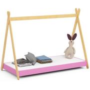 Łóżka dla dzieci i młodzieży - Łóżko dziecięce 180x80 AKORD GEM z materacem 85 cm - kolor Różowy, mat - 85x187x155 cm - miniaturka - grafika 1