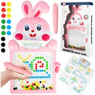 Zabawki interaktywne dla dzieci - TABLICA MAGNETYCZNA BOARD MOZAIKA GUZIKOWA MONTESSORI UKŁADANKA KROPKI Z791R - miniaturka - grafika 1