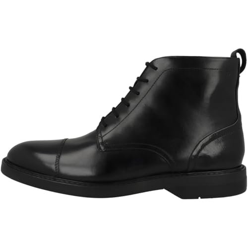 Clarks Premium Męska czapka Aldwin Chukka Boot, czarna skóra, 39 EU, Czarna skóra, 38.5 EU