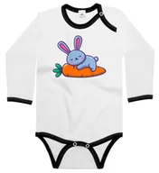 Body dla niemowląt - Body dziecięce Królik Zając Tulący Wielką Marchew Dzień Marchewki 62/68 - miniaturka - grafika 1