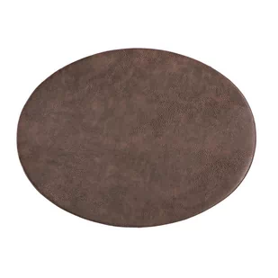 Ciemnobrązowa mata stołowa z imitacji skóry ZicZac Troja, 33x45 cm - Obrusy i serwetki - miniaturka - grafika 1