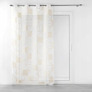 FIRANA GOTOWA NA PRZELOTKACH DO SALONU ZŁOTY WZÓR FIRANKA WOAL 140x240 - Firany - miniaturka - grafika 1