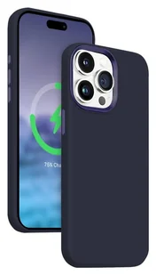 Crong Color Cover LUX Magnetic - Etui iPhone 15 Pro Max MagSafe granatowy - Etui i futerały do telefonów - miniaturka - grafika 1