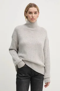 Calvin Klein sweter wełniany damski kolor szary z golfem K20K207987 - Swetry damskie - miniaturka - grafika 1