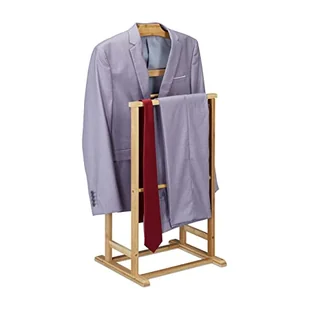 Relaxdays Mężczyźni, Stummer Diener Bambus, Półka na ubrania Sypialnia, Wymiary: 98,5 x 47 x 36 cm, Naturalny - Moda i Uroda OUTLET - miniaturka - grafika 1