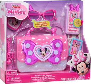 Disney Zestaw Duża perłowa torebka torba podróżna interaktywny smartfon telefon + akcesoria 7 elementów Myszka Minnie - Zabawy w naśladowanie dorosłych - miniaturka - grafika 1
