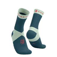 Skarpetki sportowe męskie - COMPRESSPORT Skarpetki do biegania ULTRA TRAIL SOCKS V2.0 stargazer/aqua/fluo red - miniaturka - grafika 1