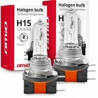 Żarówki samochodowe - 2X ŻARÓWKA HALOGENOWA AMIO H15 12V 55W MOCNE ŚWIATŁO ŻARÓWKI HOMOLOGACJA - miniaturka - grafika 1