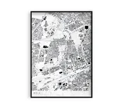 Obrazy i zdjęcia na płótnie - Plakat Mapa Wola, dzielnice Warszawy - miniaturka - grafika 1