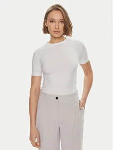 Calvin Klein T-Shirt K20K206553 Biały Slim Fit - Koszulki i topy damskie - miniaturka - grafika 1