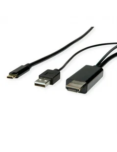 ROLINE Typu C - kabel HDMI + USB A, M / M, 2 m - Kable - miniaturka - grafika 1