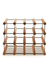 Stojaki na wino - Regał Na Wino Stojak Na 12 Butelek Szklanych/ Pet — Rw-8/ 4X3 — Brązowy Brązowy Metal + Drewno Rw-8-4X3-12_O_Br / Wamar-Sosenka - miniaturka - grafika 1