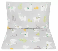 Pościel dla dzieci - POŚCIEL 135x100 DO ŁÓŻECZKA 140x70 POSZEWKI Z WYPEŁNIENIEM - Lamy szare - miniaturka - grafika 1