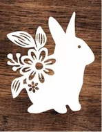 Zabawki kreatywne - Królik z kwiatami- wycinanka z kartonu - miniaturka - grafika 1