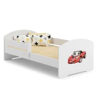 Łóżka dla dzieci i młodzieży - Łóżko dziecięce LUK z barierką 160x80 Auto z chorągiewką - miniaturka - grafika 1