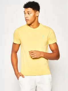 Koszulki męskie - Ralph Lauren Polo T-Shirt 710671438 Żółty Custom Slim Fit - grafika 1