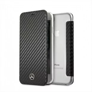 Mercedes-Benz MERCEDES-BENZ Book model voor Apple iPhone 8  Zwart  Black  Carbon MEFLBKI8CFBK - Etui i futerały do telefonów - miniaturka - grafika 1