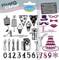 Scrapbooking - Aladine Stemple silikonowe, urodziny dorosłe - miniaturka - grafika 1