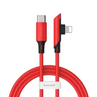 Kable komputerowe i do monitorów - Baseus Kabel USB  Kabel kątowy USB-C do Lightning Baseus Colourful PD 18W 1.2m czerwony CATLDC-A09 - miniaturka - grafika 1